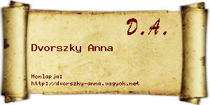 Dvorszky Anna névjegykártya